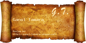 Gansl Tamara névjegykártya